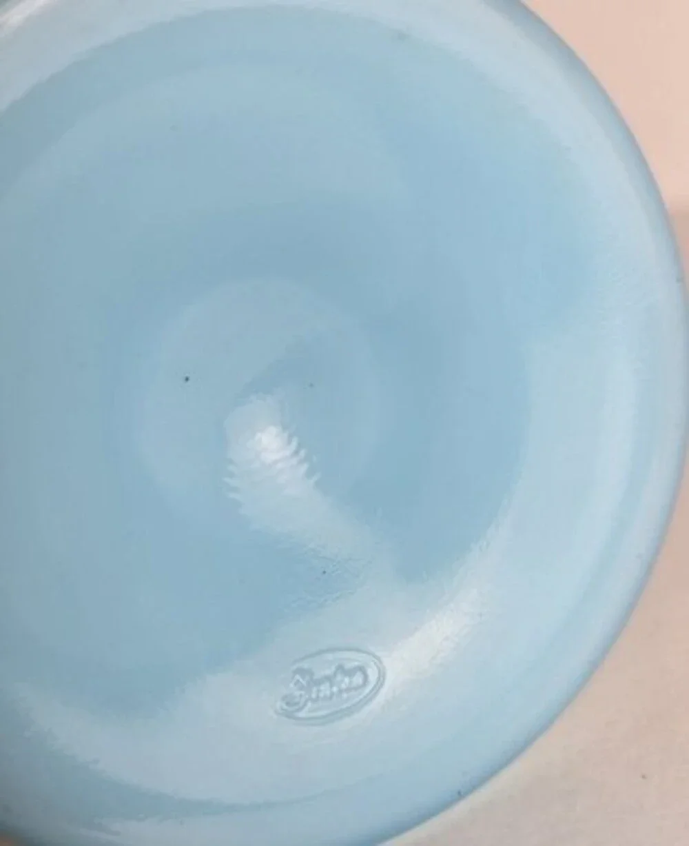 Fenton Blue Satin Swung Bud Vase 10.75